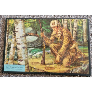 Vtg Davy Crockett 1786-1836 Tray Jigsaw Puzzle Hunter, Trapper,‎ Frontiersman